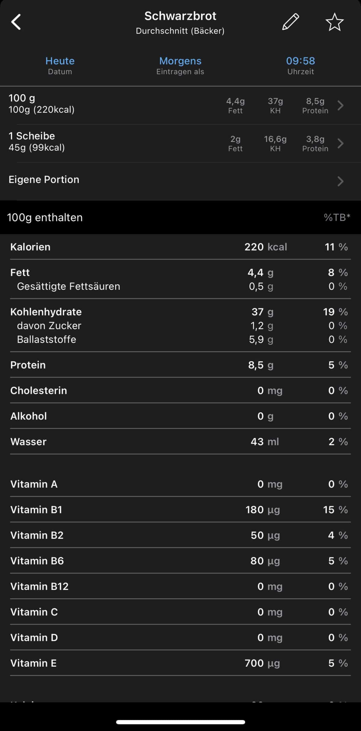 Kalorien zählen App