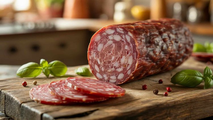 Eine Salami, die mit Natriumnitrit gepökelt wurde